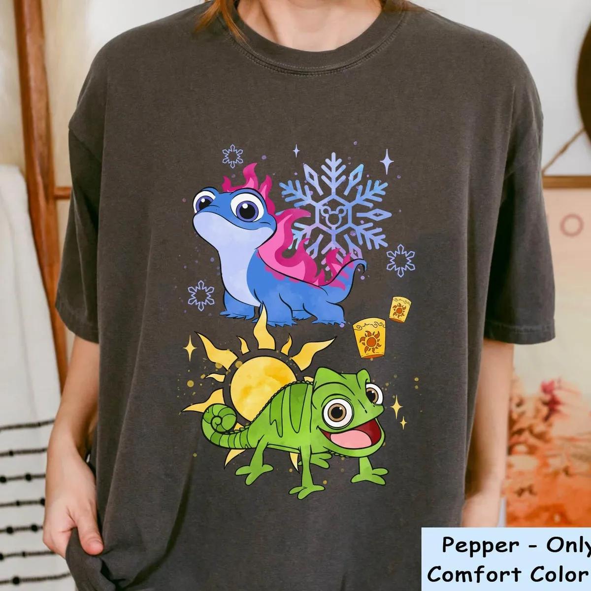 Tangled Pascal Lantern Sun And Frozen Bruni Snow Shirt 5