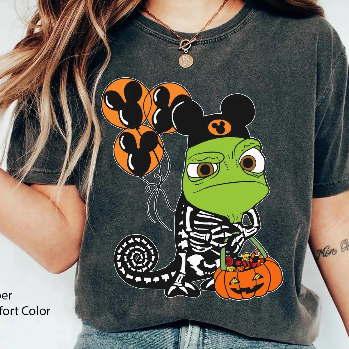 Tangled Pascal Skeleton Costume with Halloween Balloon Pumpkin Shirt 1