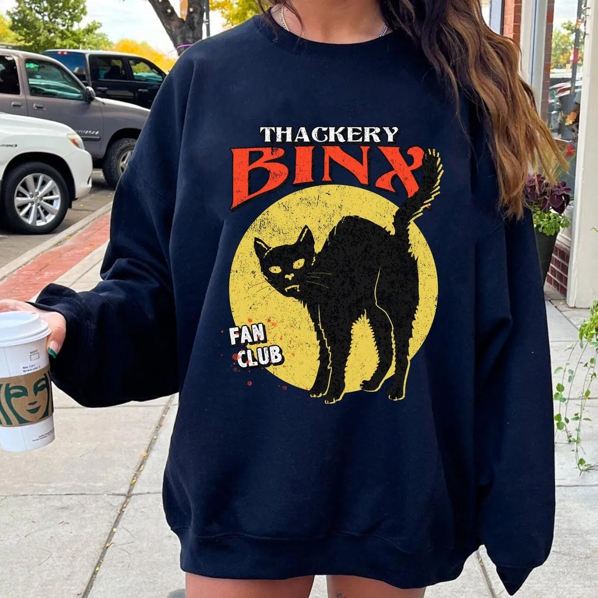 Thackery Binx Fan Club Shirt Halloween Black Cat Tee 5