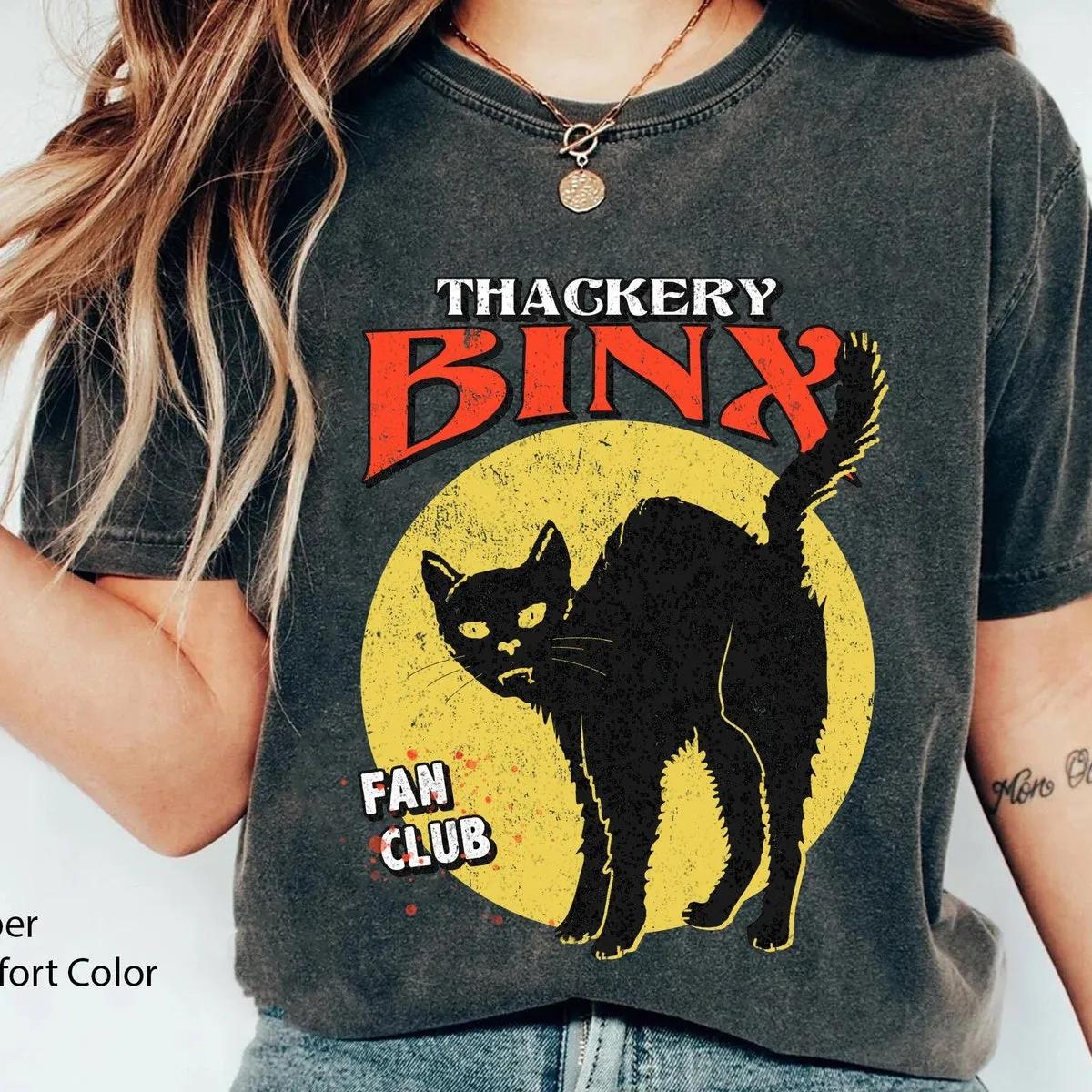 Thackery Binx Fan Club Shirt Halloween Black Cat Tee 6