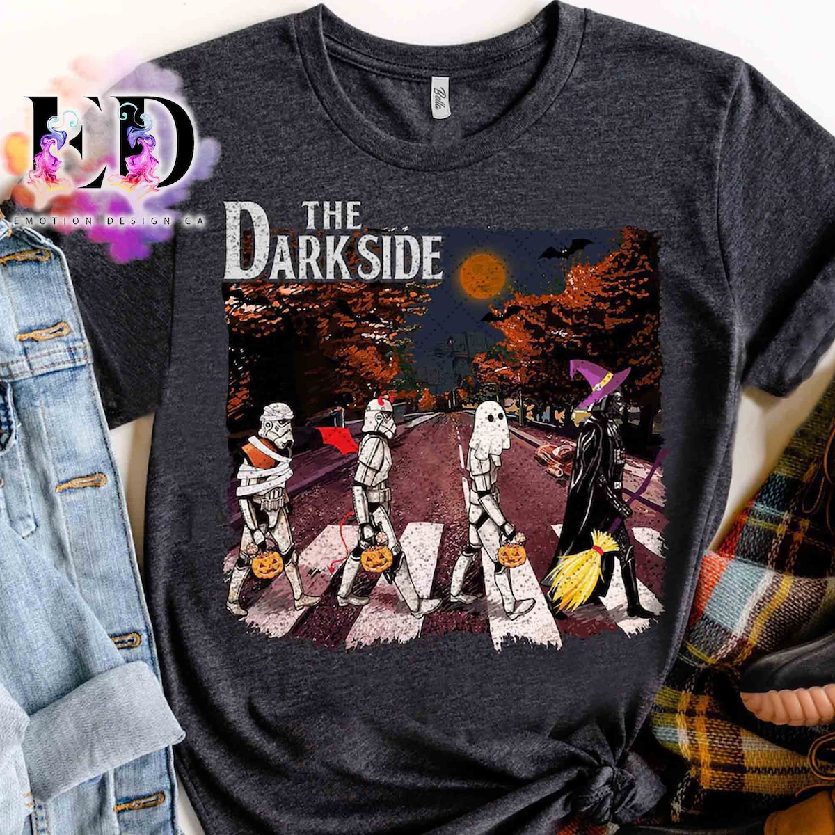 The Dark Side Darth Vader And Stormtrooper Abbey Road Halloween Costume Shirt 2