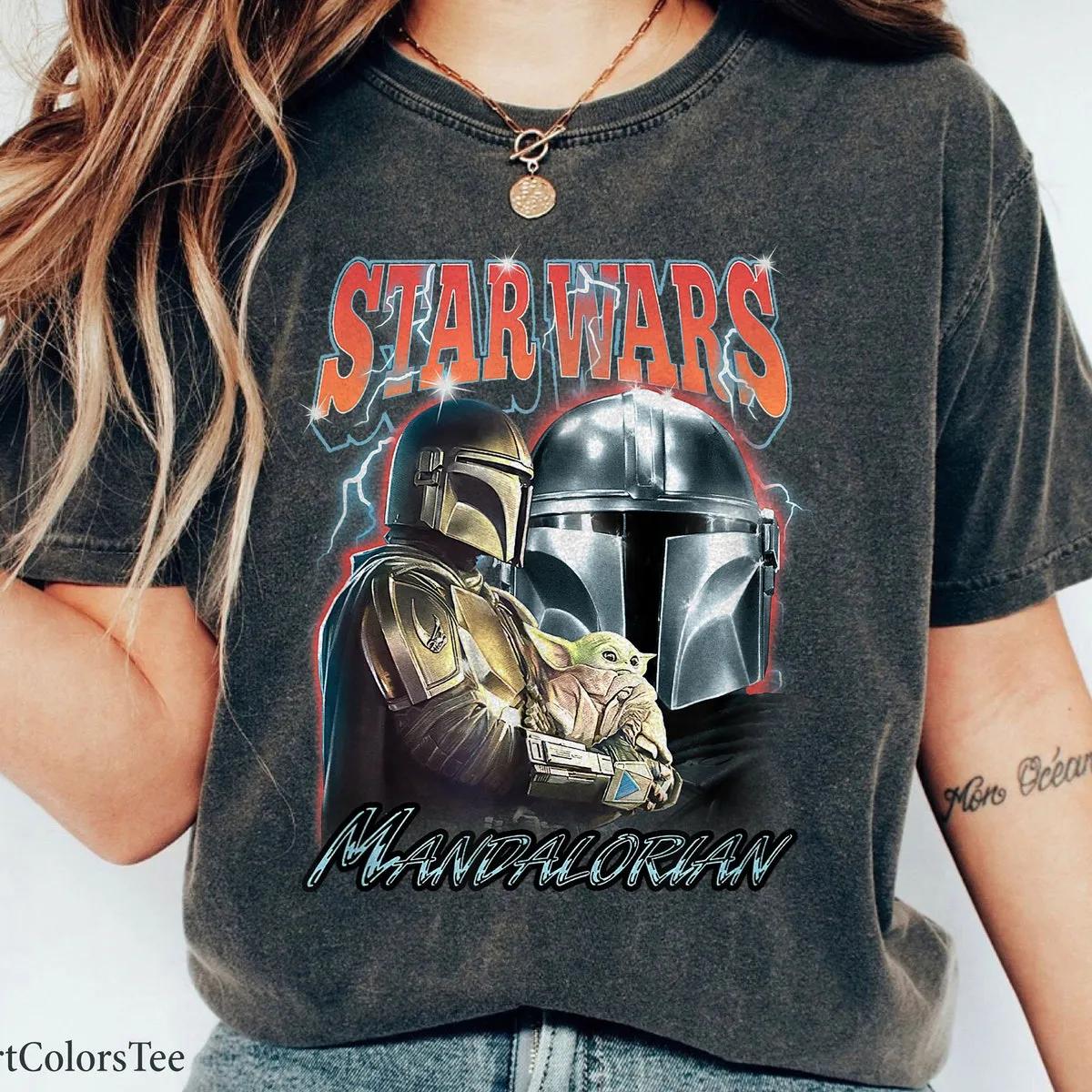 The Mandalorian Retro Metal Grogu Din Poster Shirt 1 1