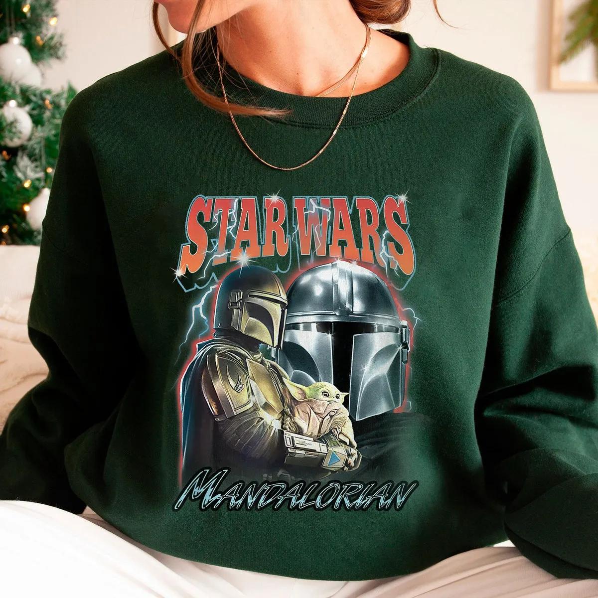 The Mandalorian Retro Metal Grogu Din Poster Shirt 3 1