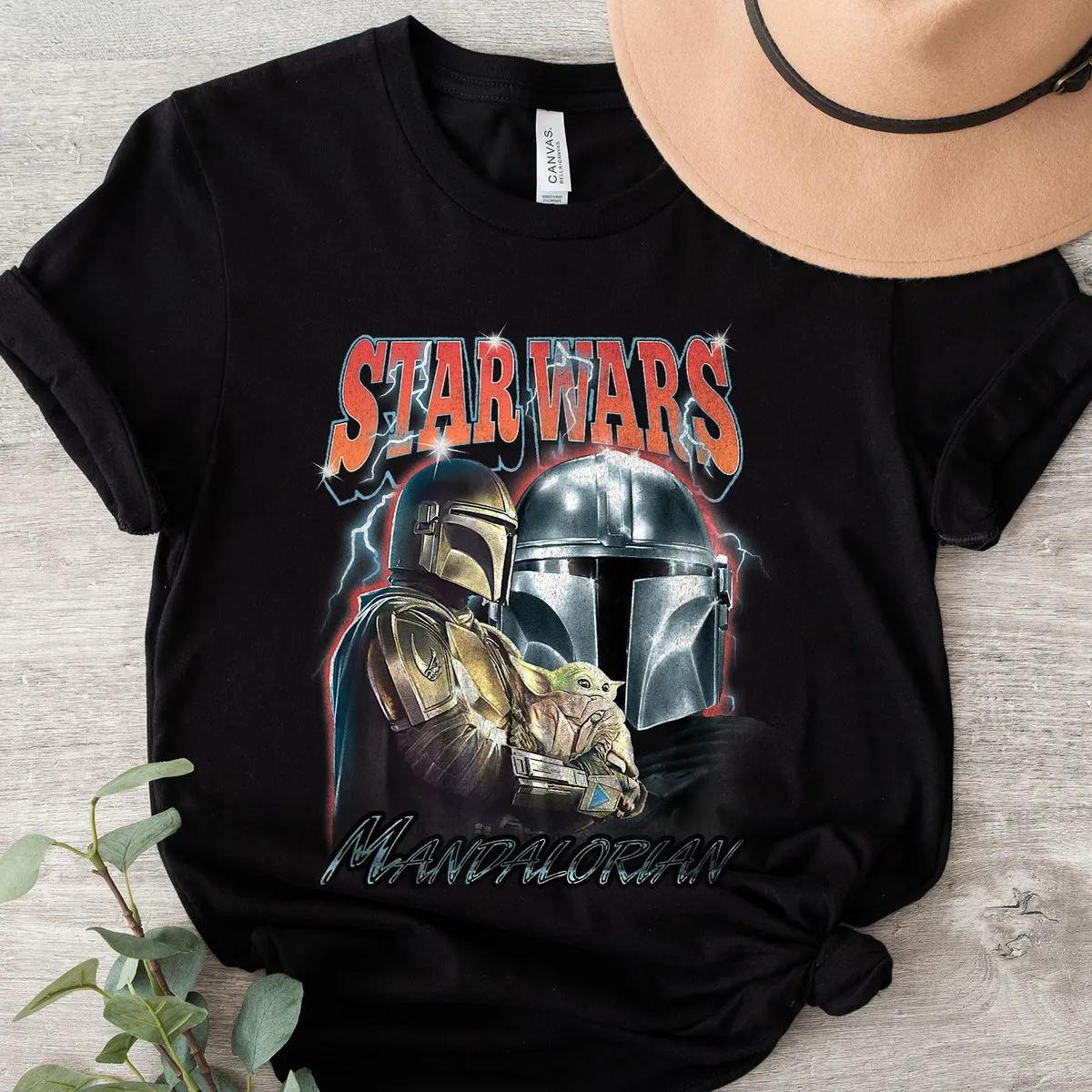 The Mandalorian Retro Metal Grogu Din Poster Shirt 5 1