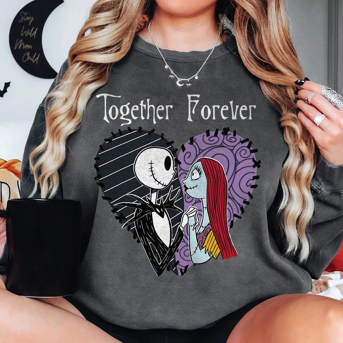 The Nightmare Before Christmas Jack and Sally Together Halloween Shirt 2