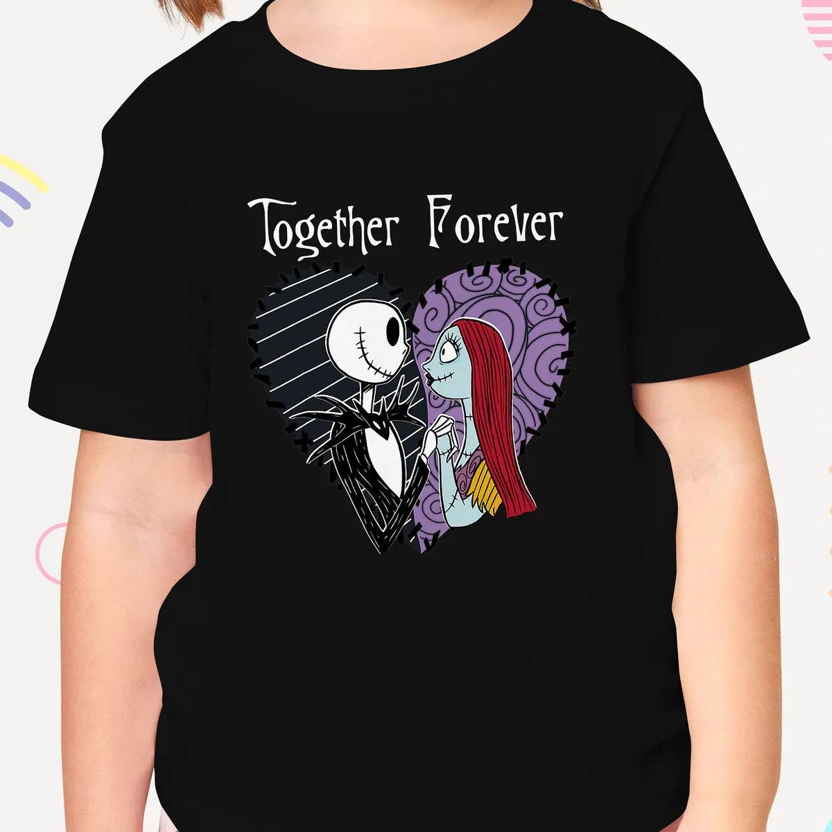 The Nightmare Before Christmas Jack and Sally Together Halloween Shirt 4