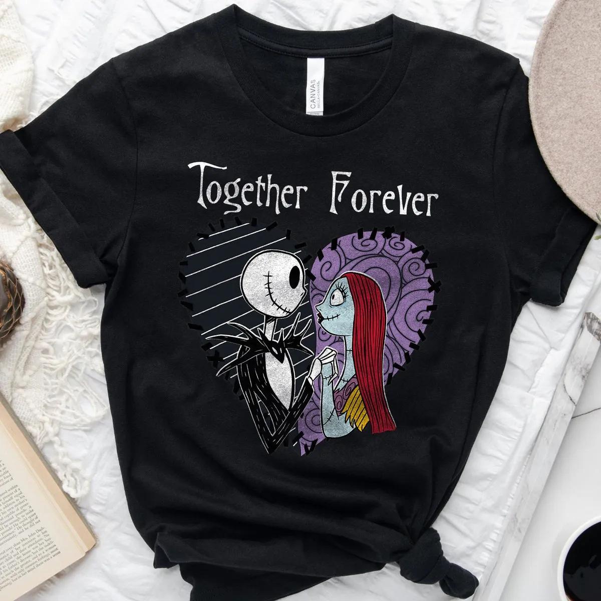 The Nightmare Before Christmas Jack and Sally Together Halloween Shirt 5