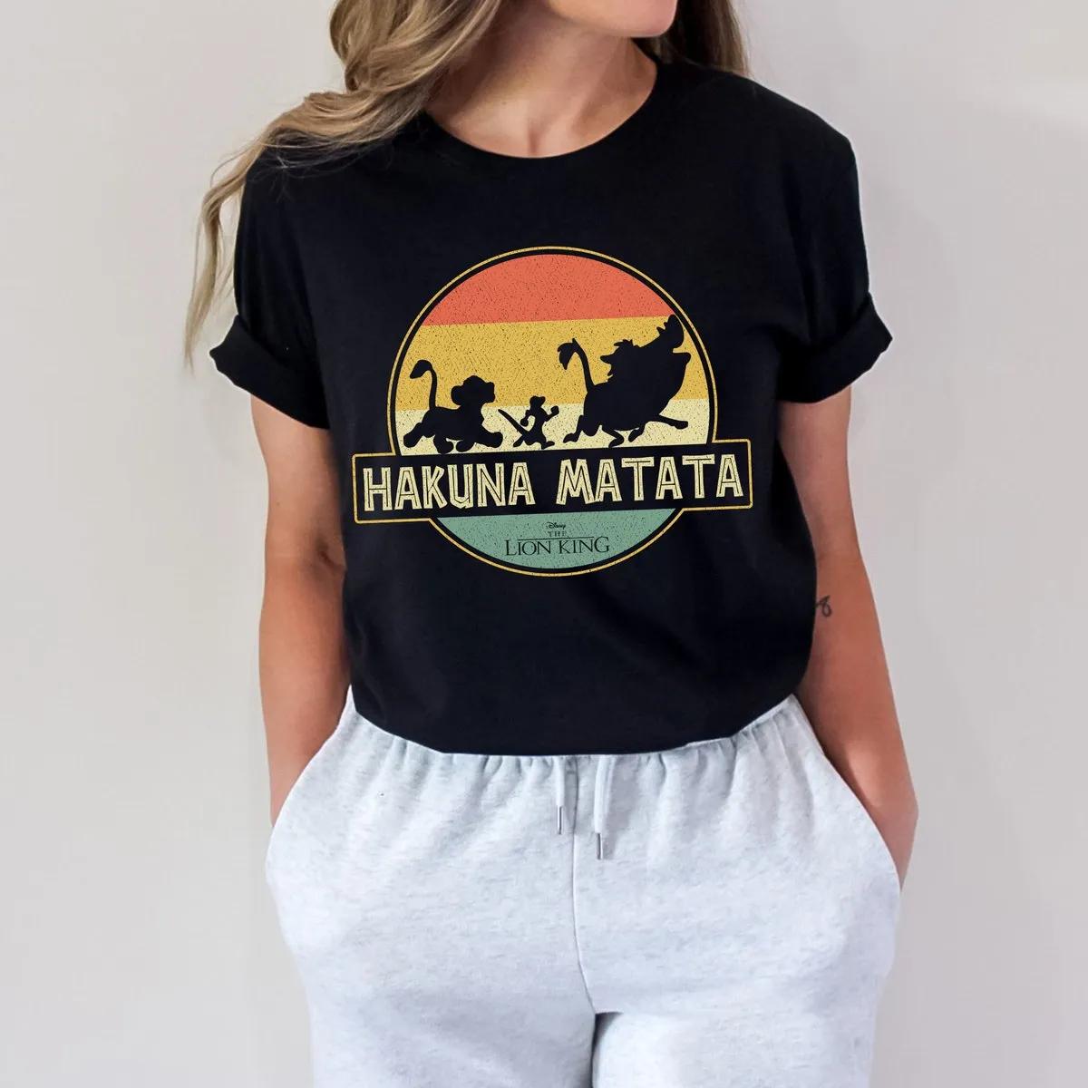 Timon Pumbaa Simba Lion King Gang Hakuna Matata Sunset Shirt 2