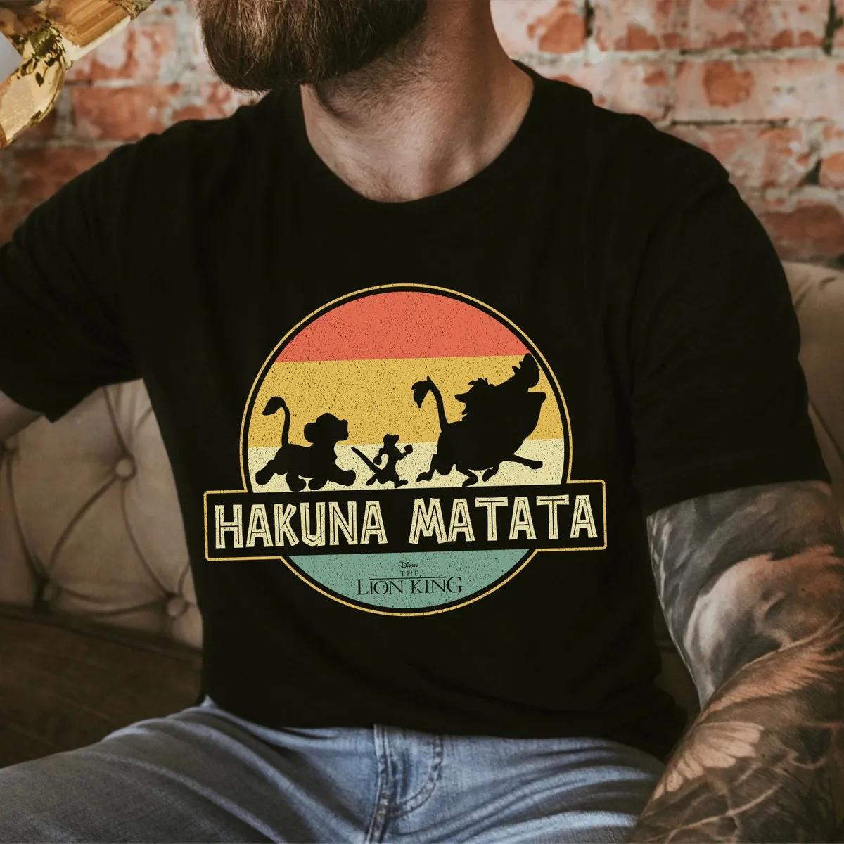 Timon Pumbaa Simba Lion King Gang Hakuna Matata Sunset Shirt 3