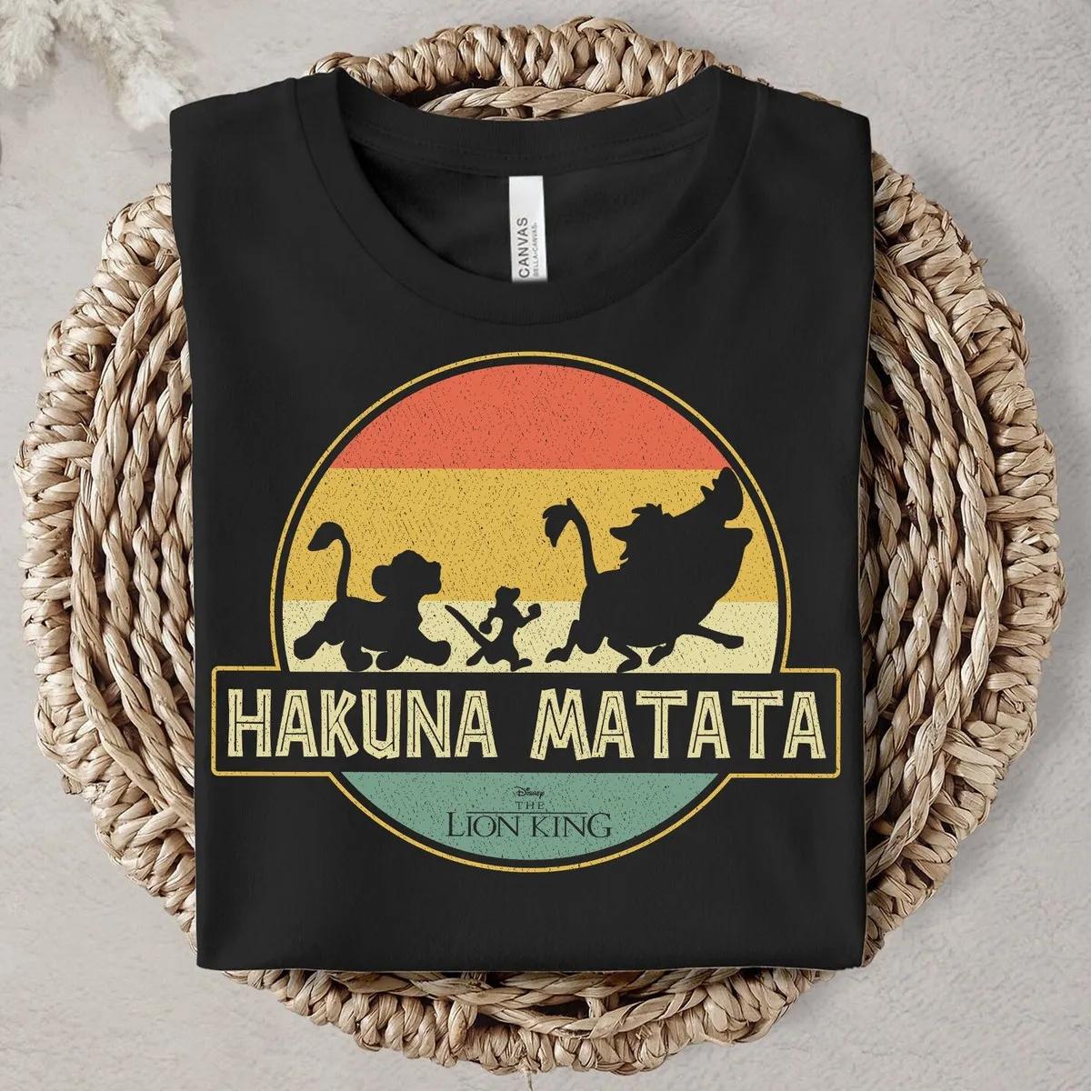 Timon Pumbaa Simba Lion King Gang Hakuna Matata Sunset Shirt 5