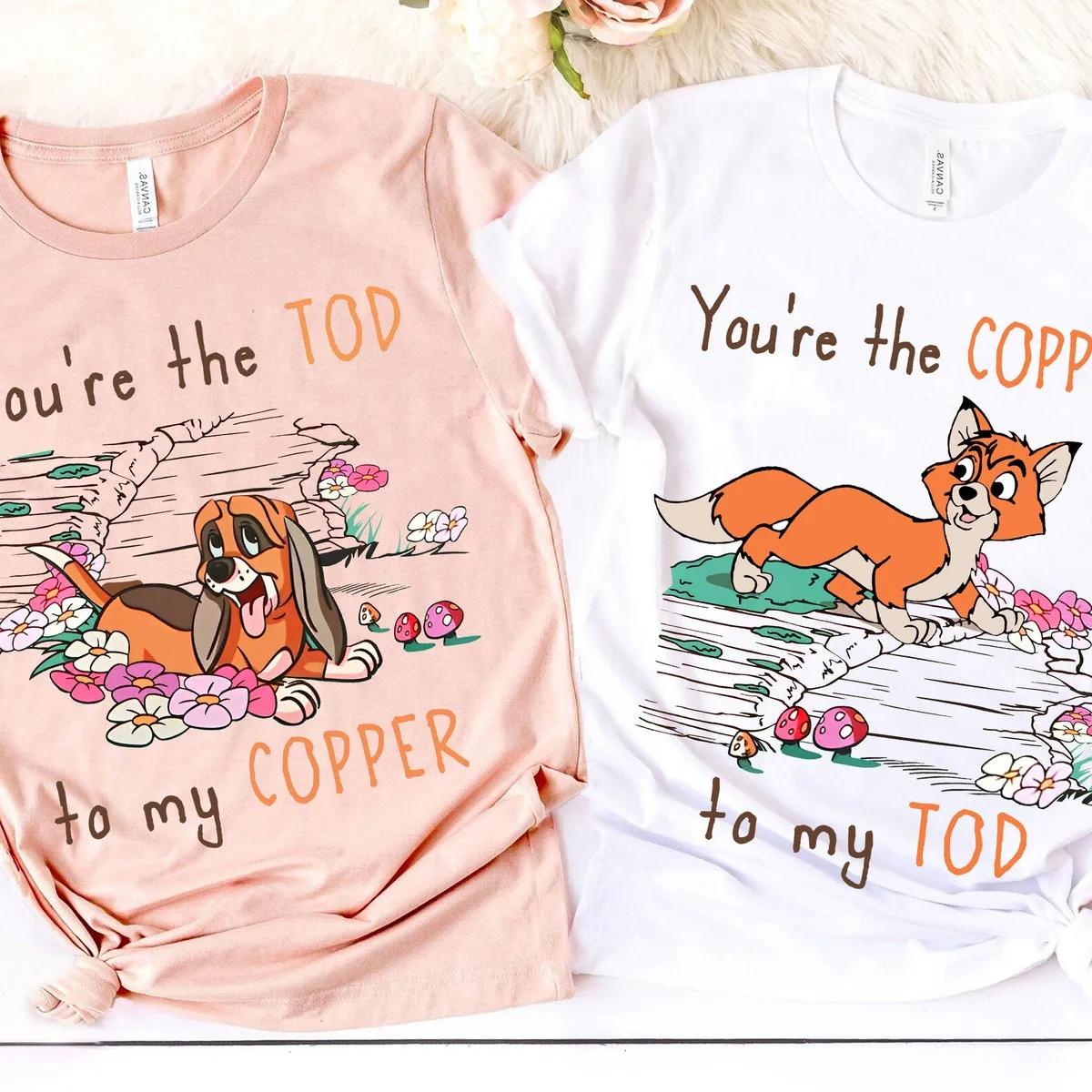 Tod and Copper Friends Matching Couple Shirt 5