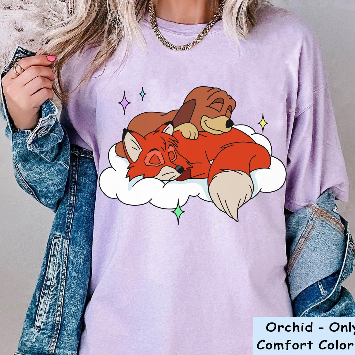 Tod and Copper Sleeping Disney Shirt 4