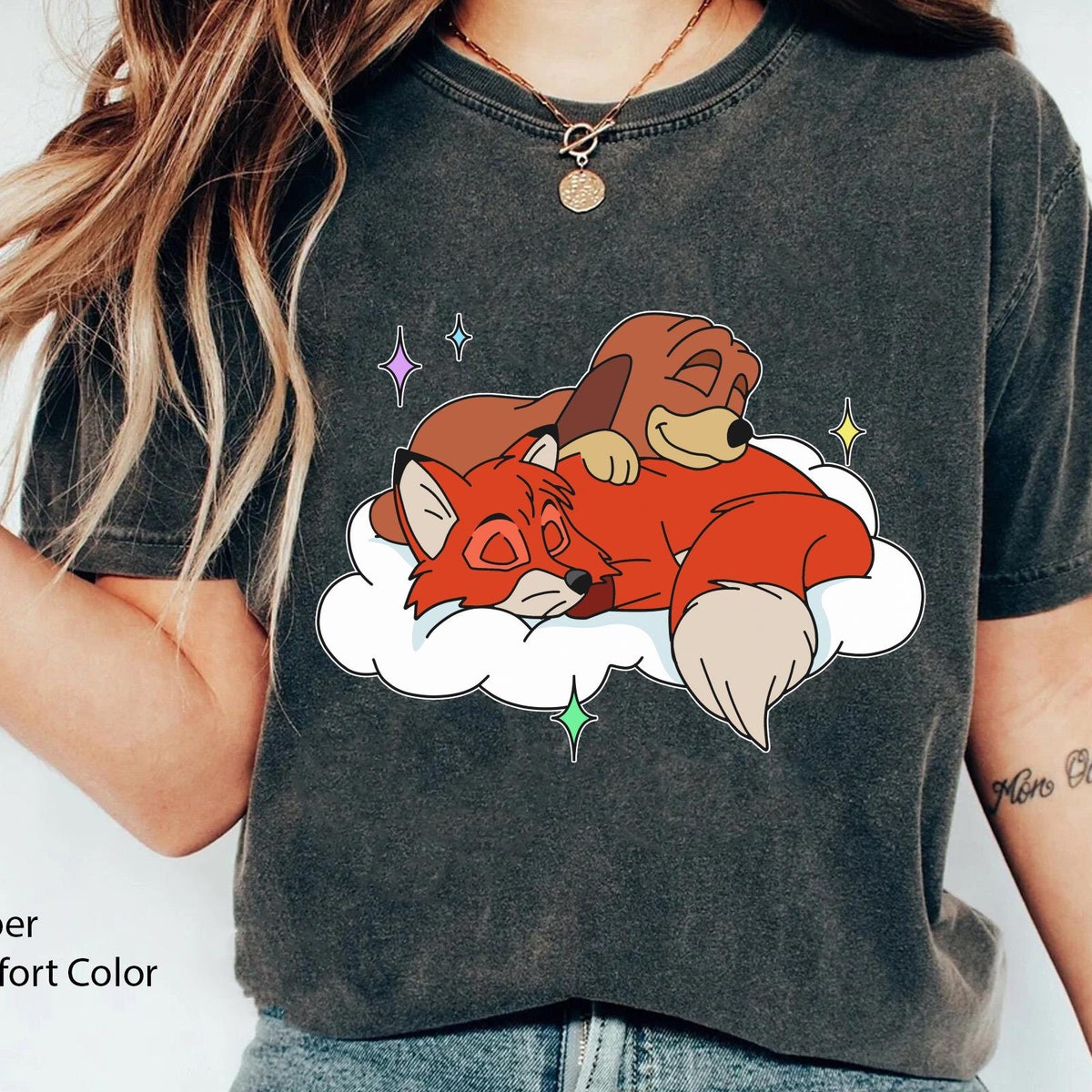 Tod and Copper Sleeping Disney Shirt 5