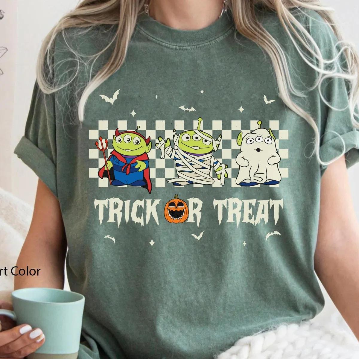 Toy Story Aliens Costume Boo Mummy Halloween Checkered Shirt 6 1