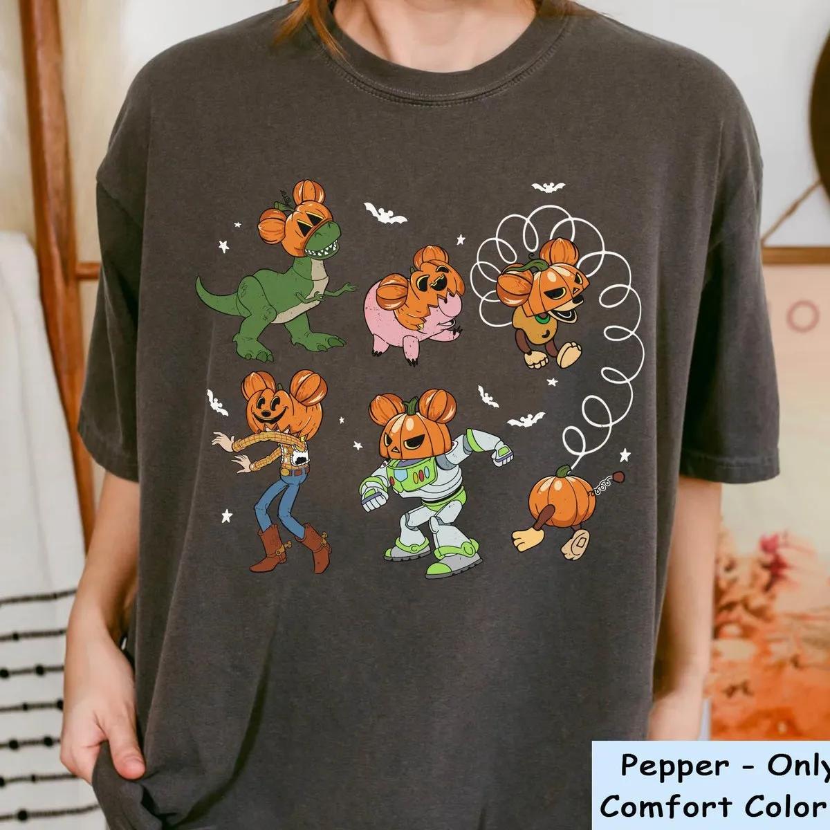 Toy Story Characters Mickey Pumpkin Head Shirt 6