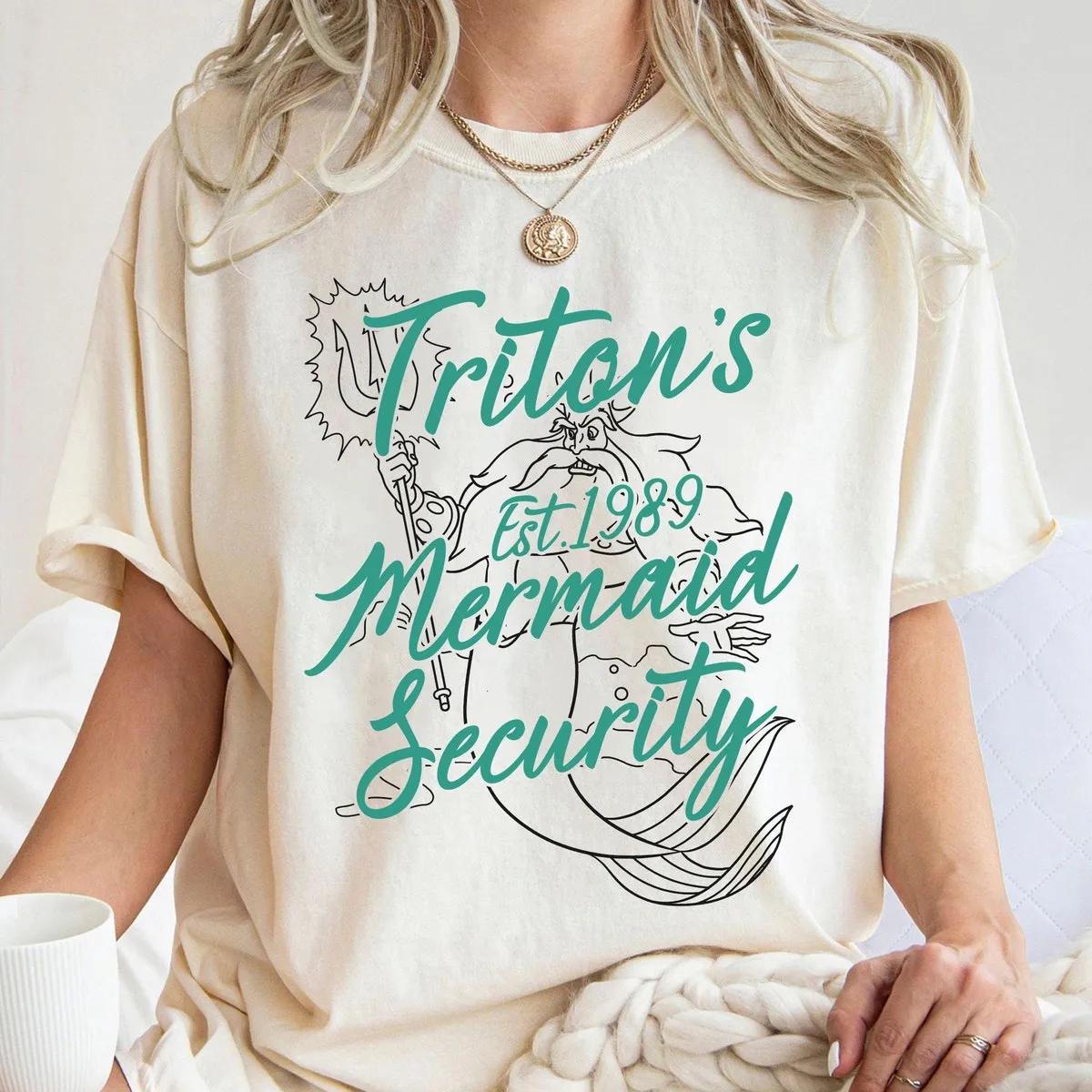 Tritons Mermaid Security The Little Mermaid King Triton Fathers Day Shirt 3