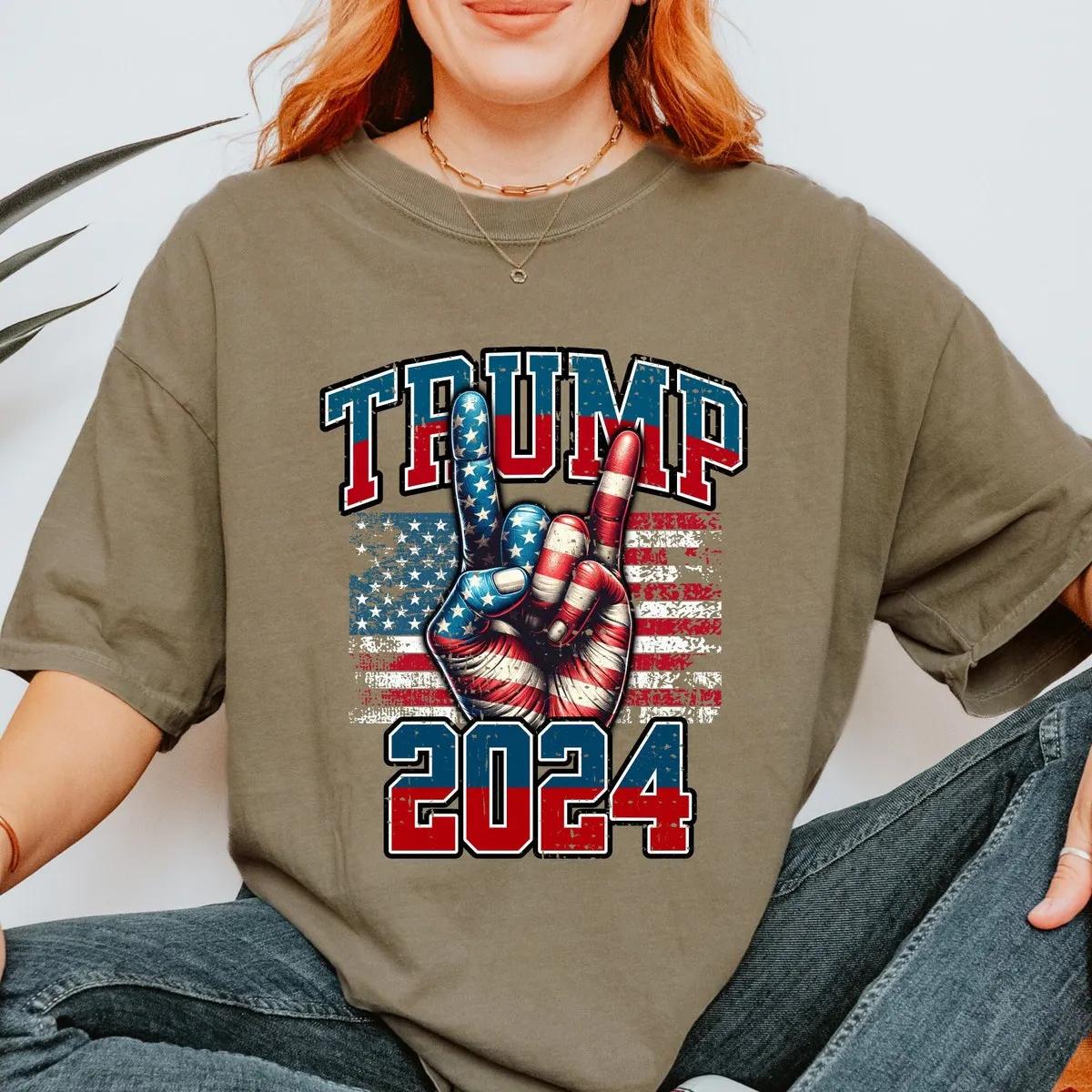 Trump 2024 Election Shirt Patriotic American Flag Tee 2 1