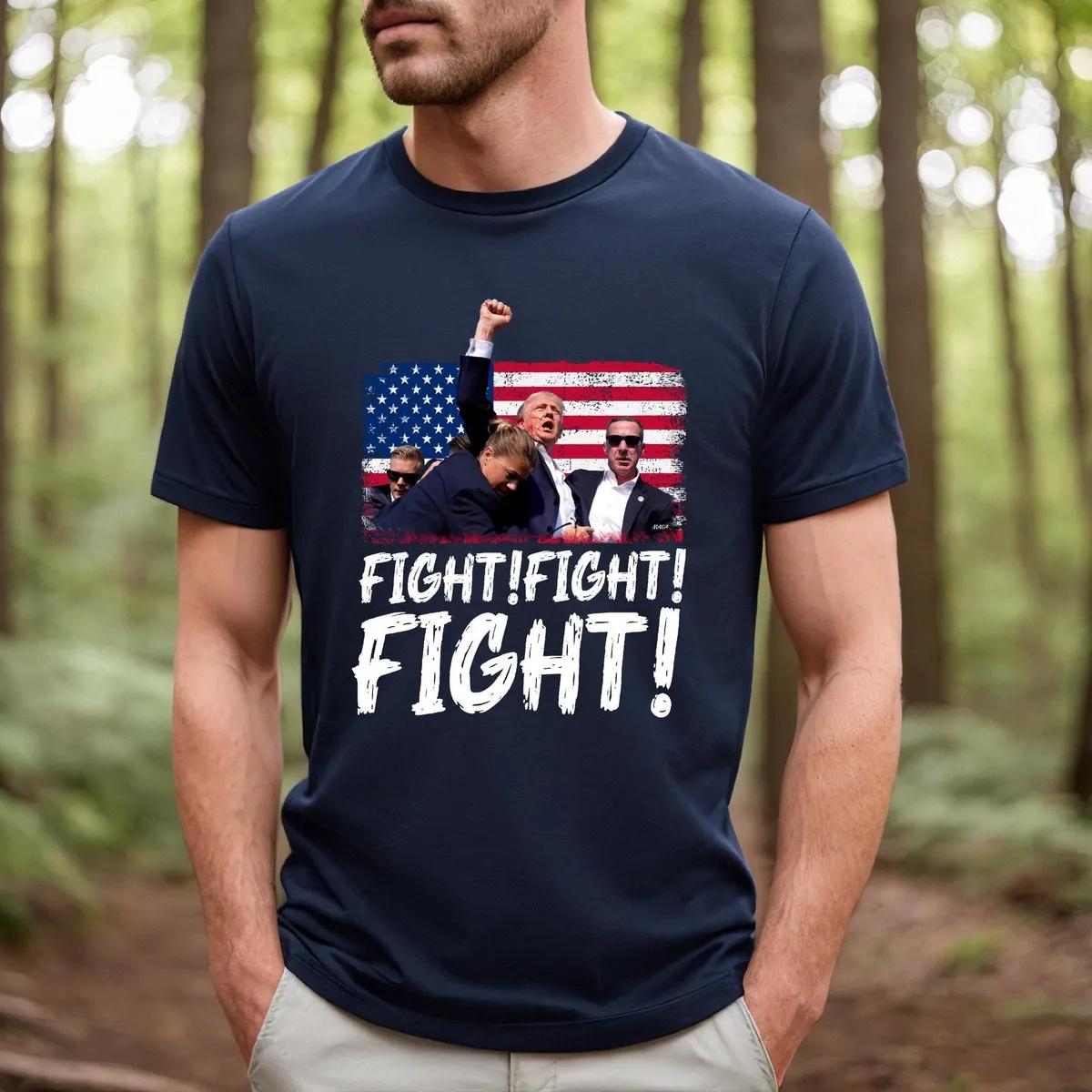 Trump Fight Fight Fight Shirt God Bless Trump Tee 1