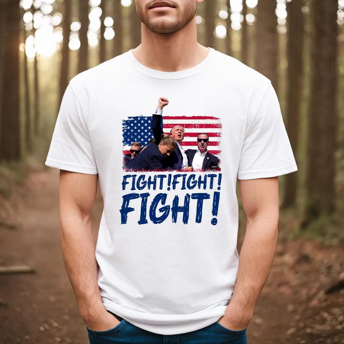 Trump Fight Fight Fight Shirt God Bless Trump Tee 2