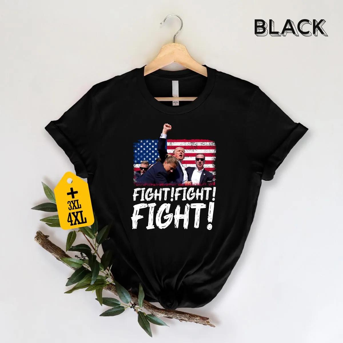 Trump Fight Fight Fight Shirt God Bless Trump Tee 4