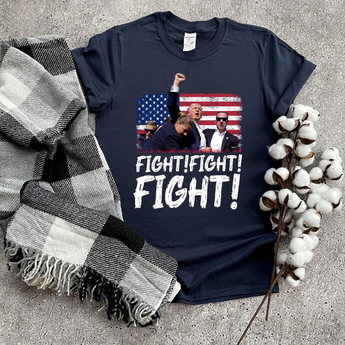 Trump Fight Fight Fight Shirt God Bless Trump Tee 5