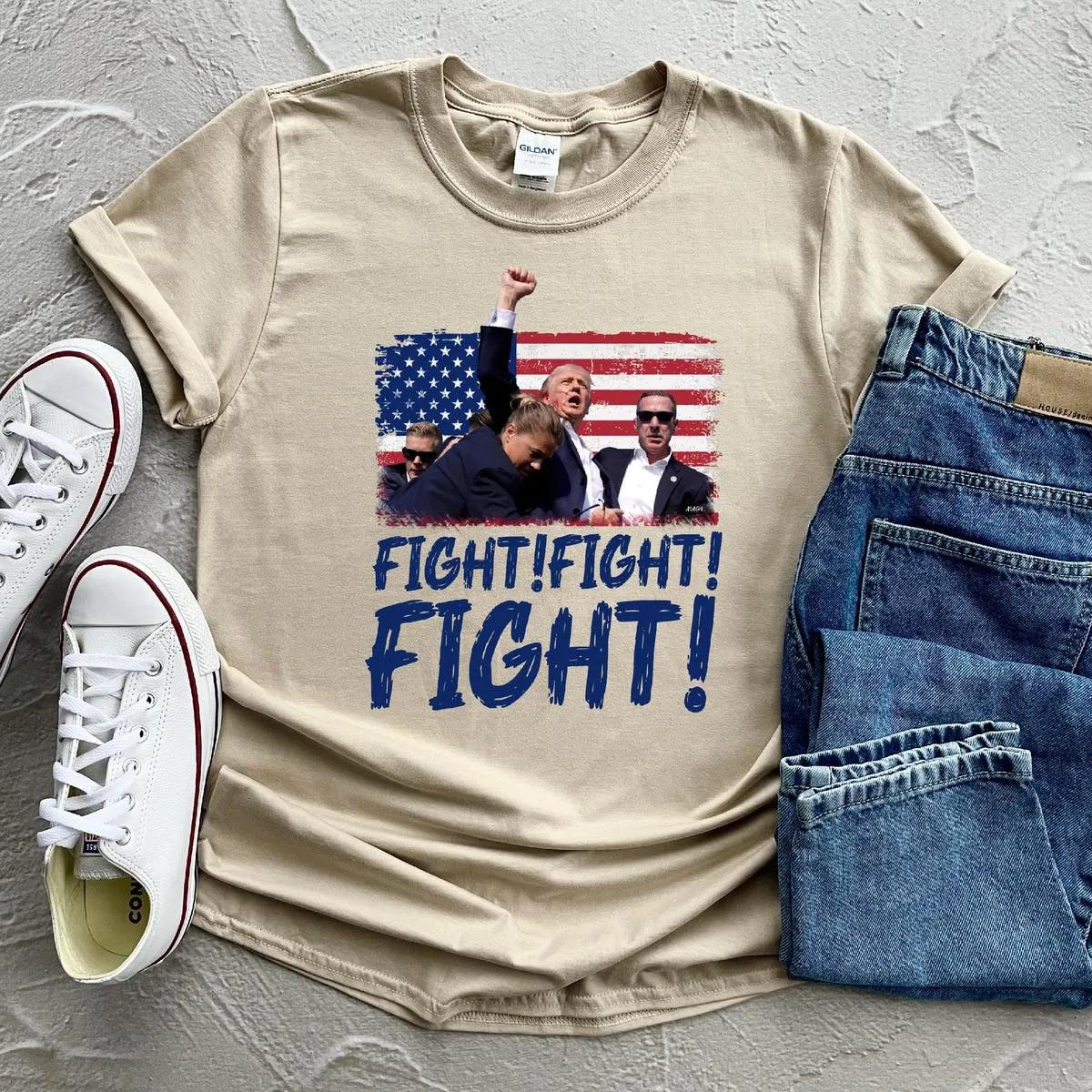 Trump Fight Fight Fight Shirt God Bless Trump Tee 6