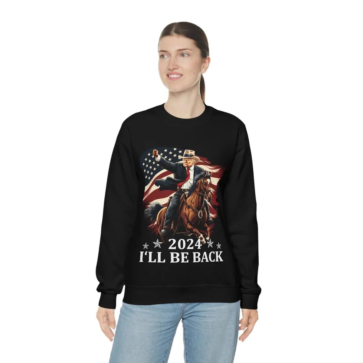 Trump Riding a Horse with The American Flag Cowboy Trump Shirt 5 1