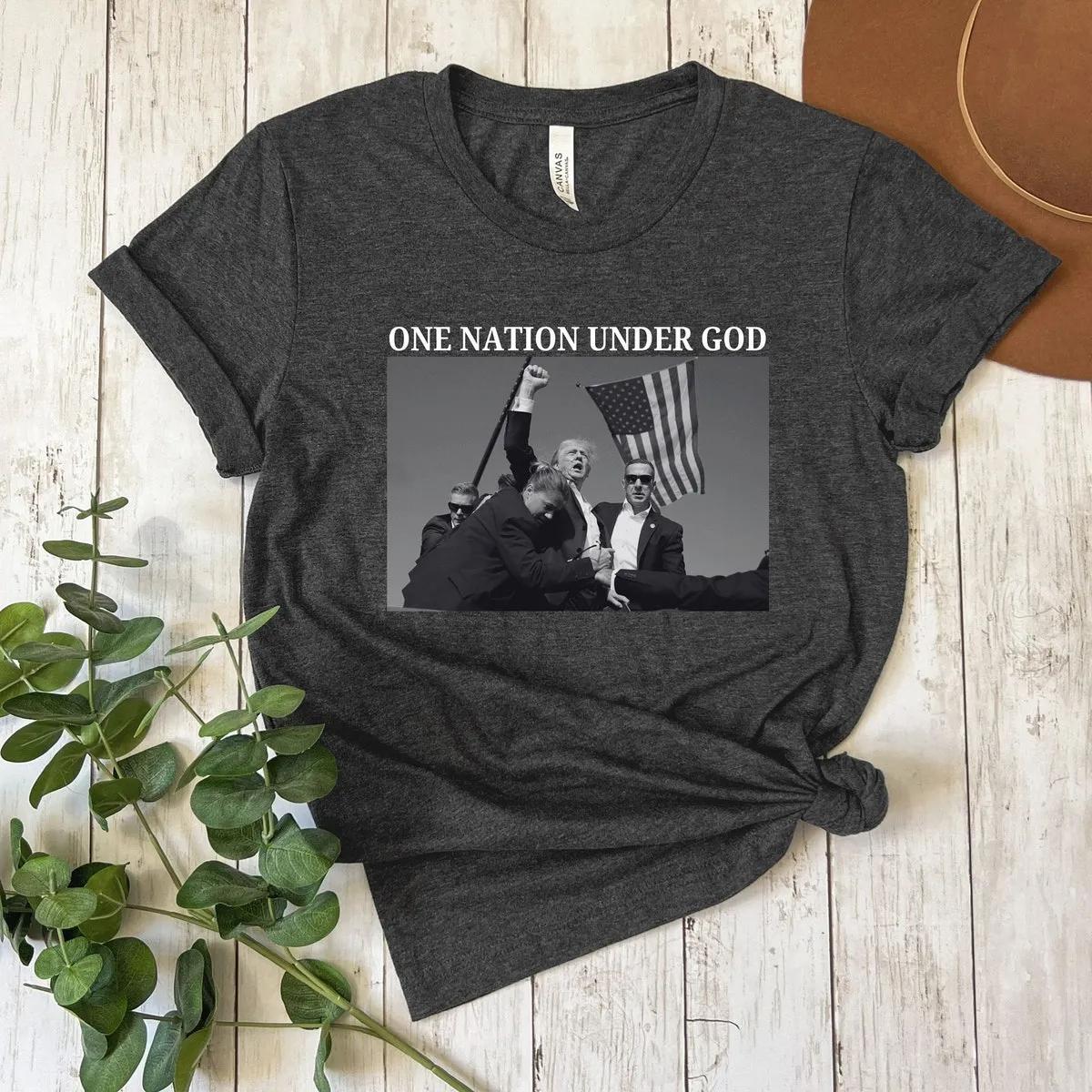 Trump Shot Shirt One Nation Under God Tee 1