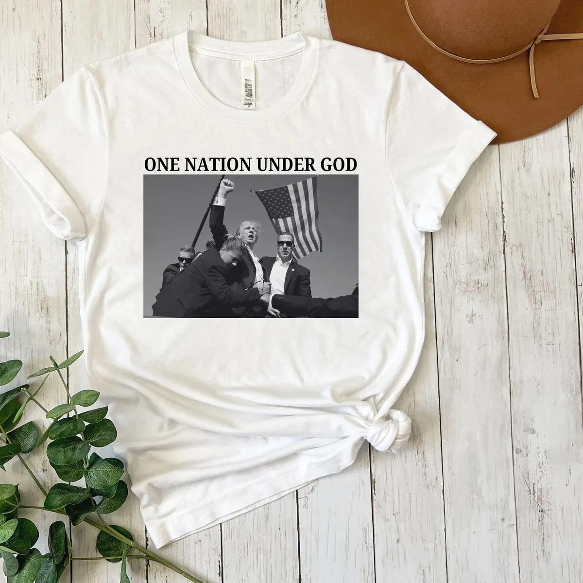 Trump Shot Shirt One Nation Under God Tee 2