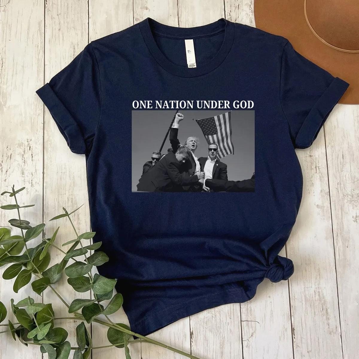 Trump Shot Shirt One Nation Under God Tee 5