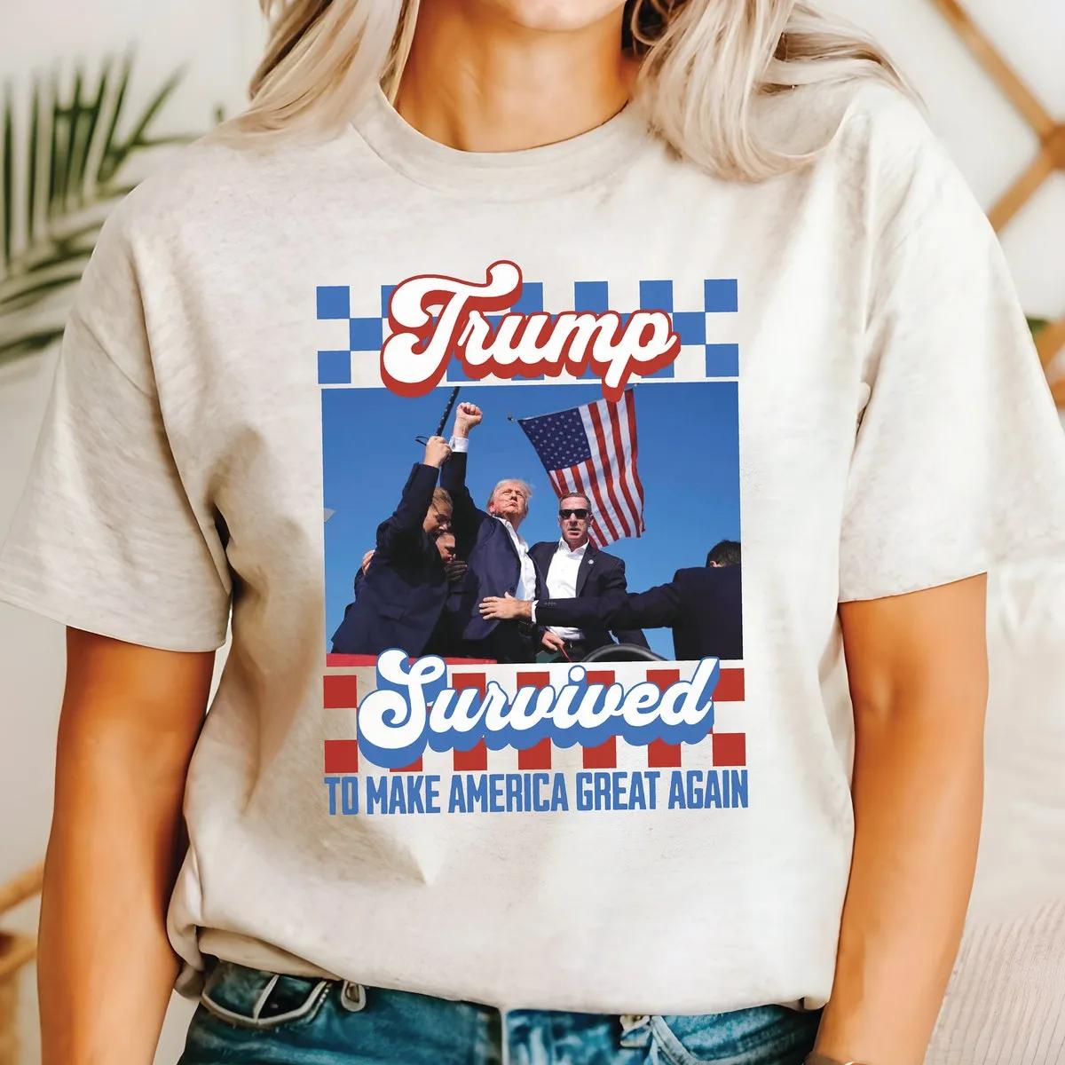 Trump Shot Shirt Trump Survived Tee 1 1