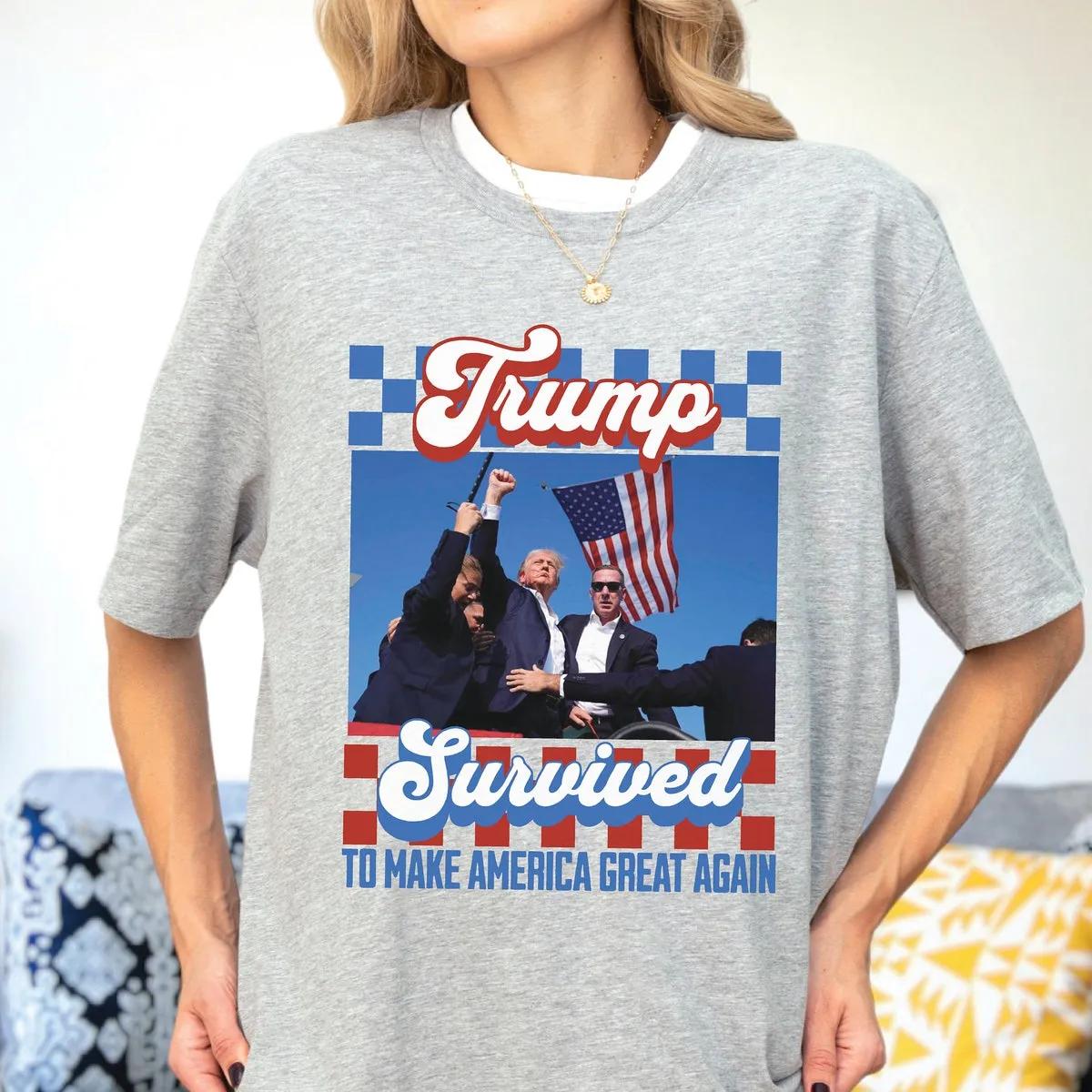 Trump Shot Shirt Trump Survived Tee 2 1