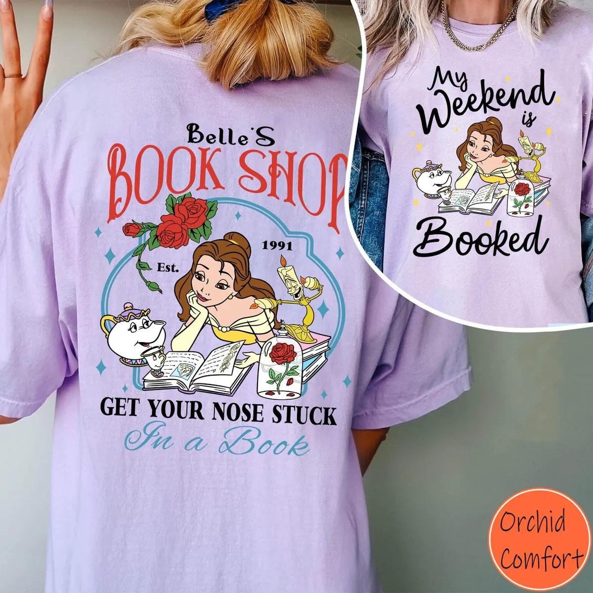 Two Sided Belles Book Shop My Weekend Is Booked Shirt 4