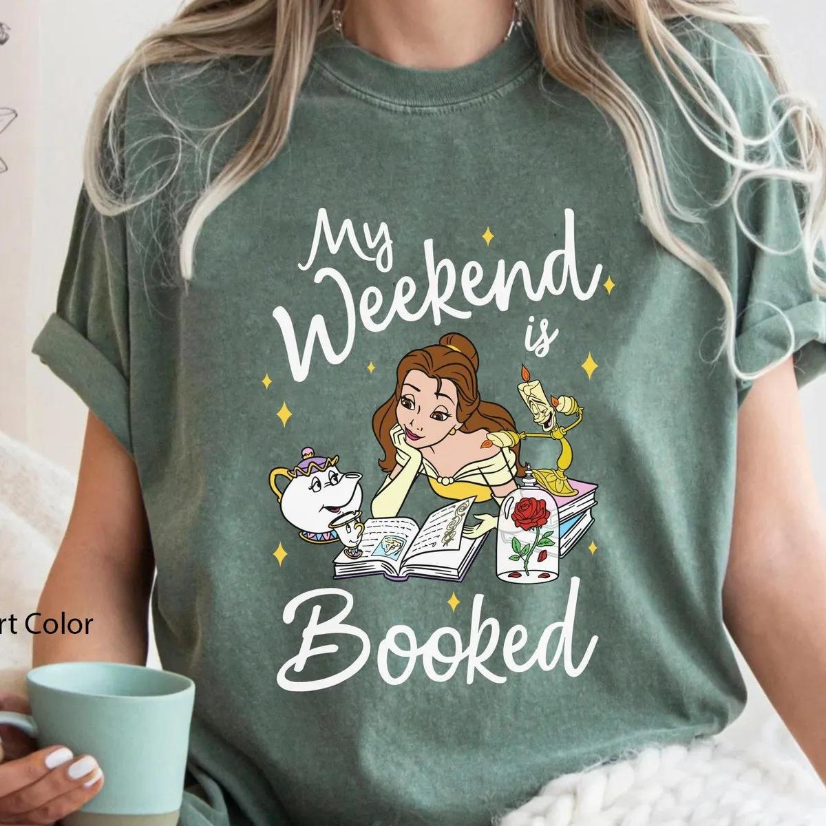 Two Sided Belles Book Shop My Weekend Is Booked Shirt 6