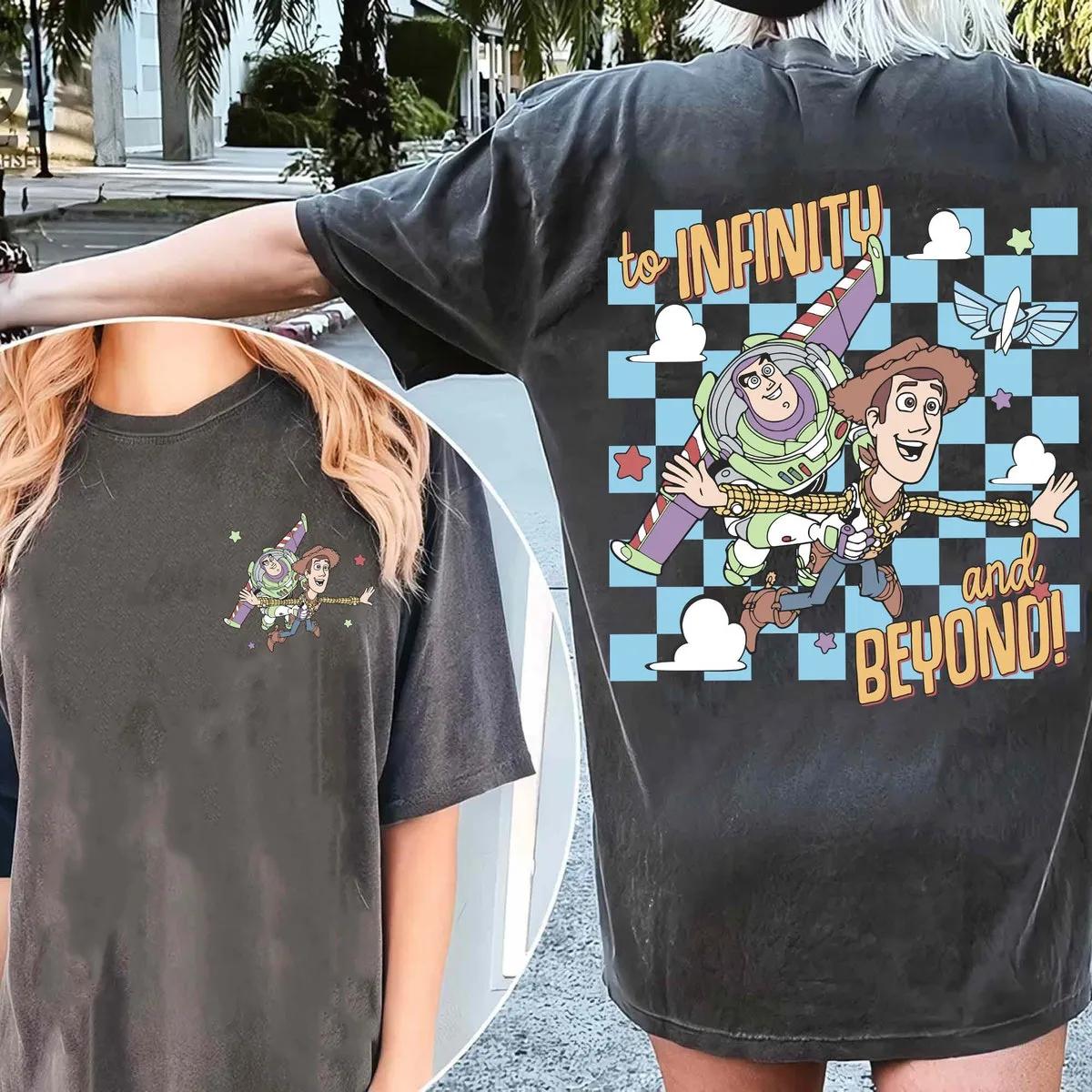 Two Sided Buzz Lightyear Woody To Infinity And Beyond Checkered Shirt 2