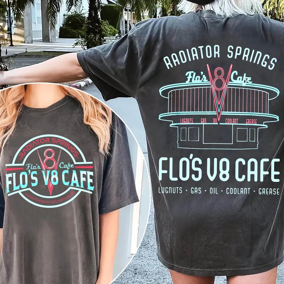 Two Sided Cars Flos V8 Cafe Poster Graphic Shirt 1