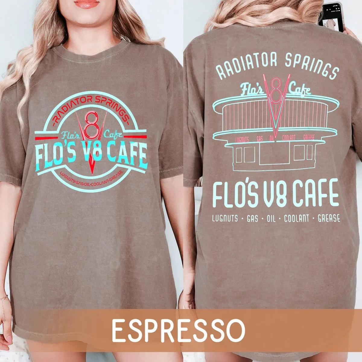 Two Sided Cars Flos V8 Cafe Poster Graphic Shirt 2