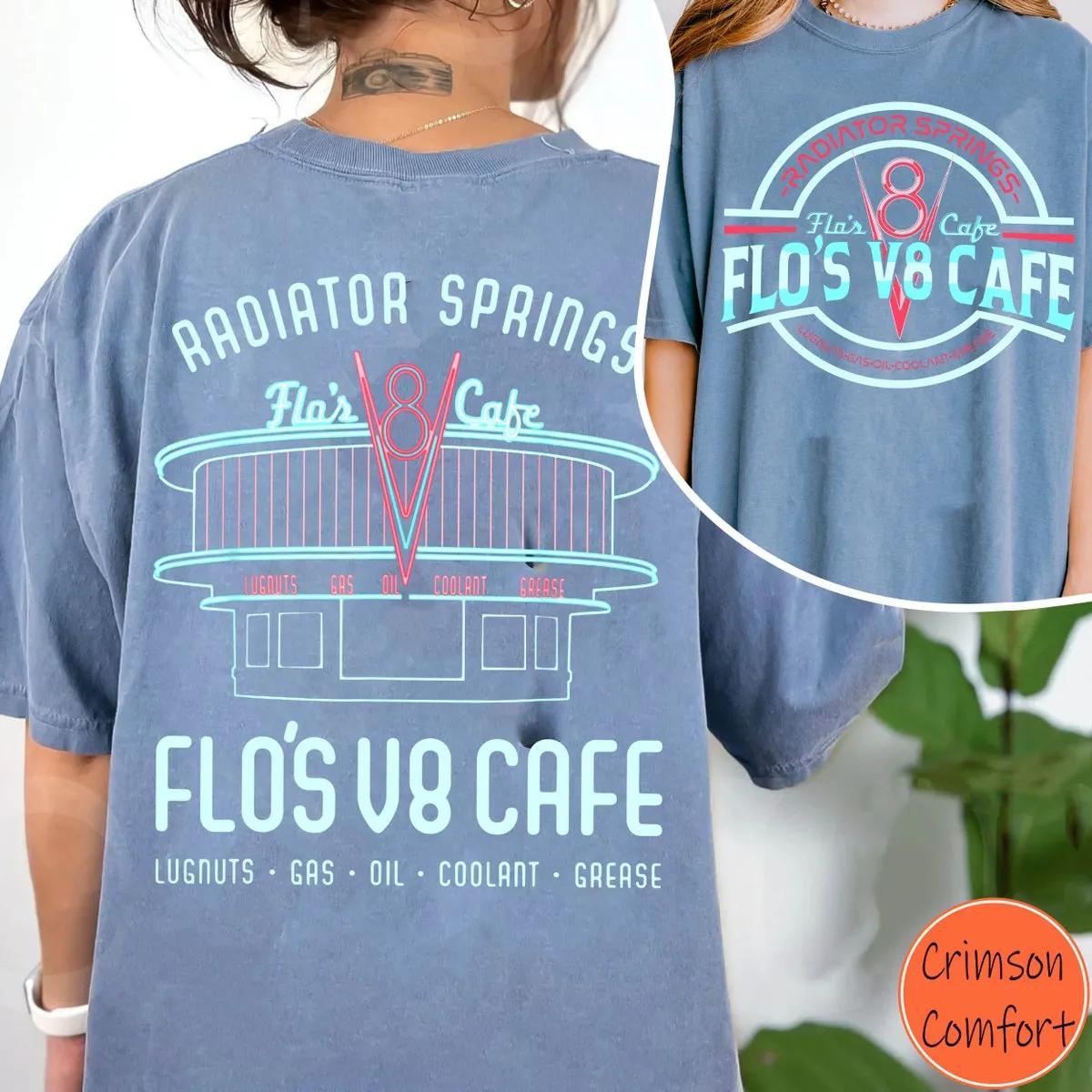 Two Sided Cars Flos V8 Cafe Poster Graphic Shirt 4