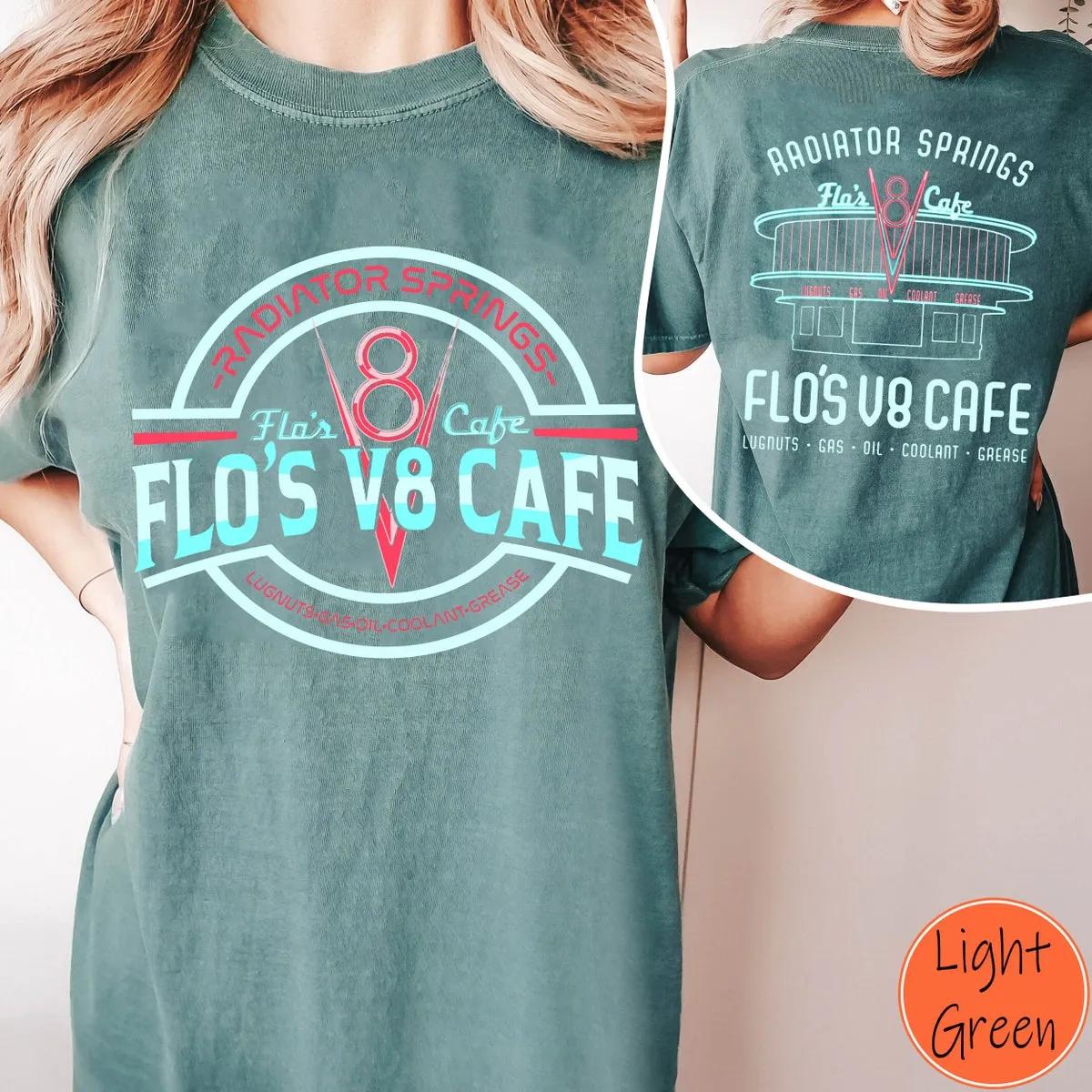 Two Sided Cars Flos V8 Cafe Poster Graphic Shirt 5