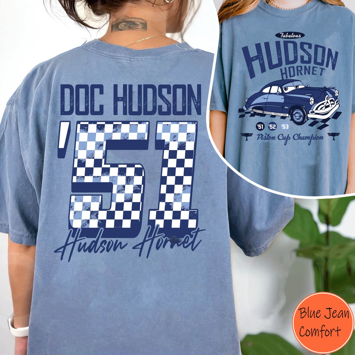 Two Sided Doc Hudson 51 The Fabulous Hudson Hornet Shirt 1 1