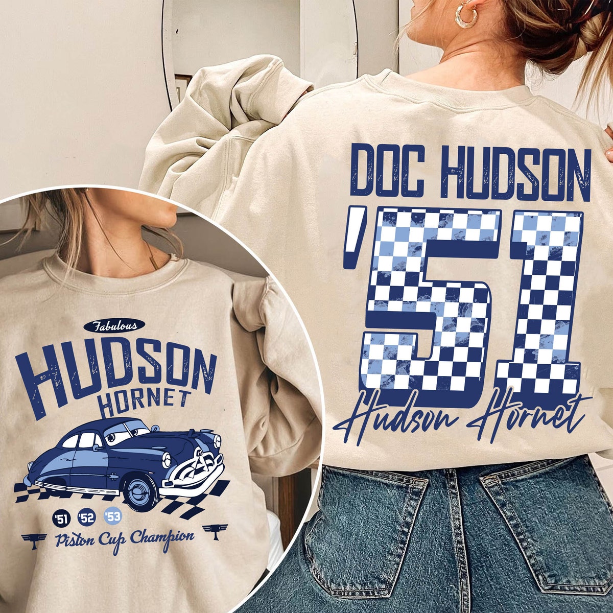 Two Sided Doc Hudson 51 The Fabulous Hudson Hornet Shirt 2 1