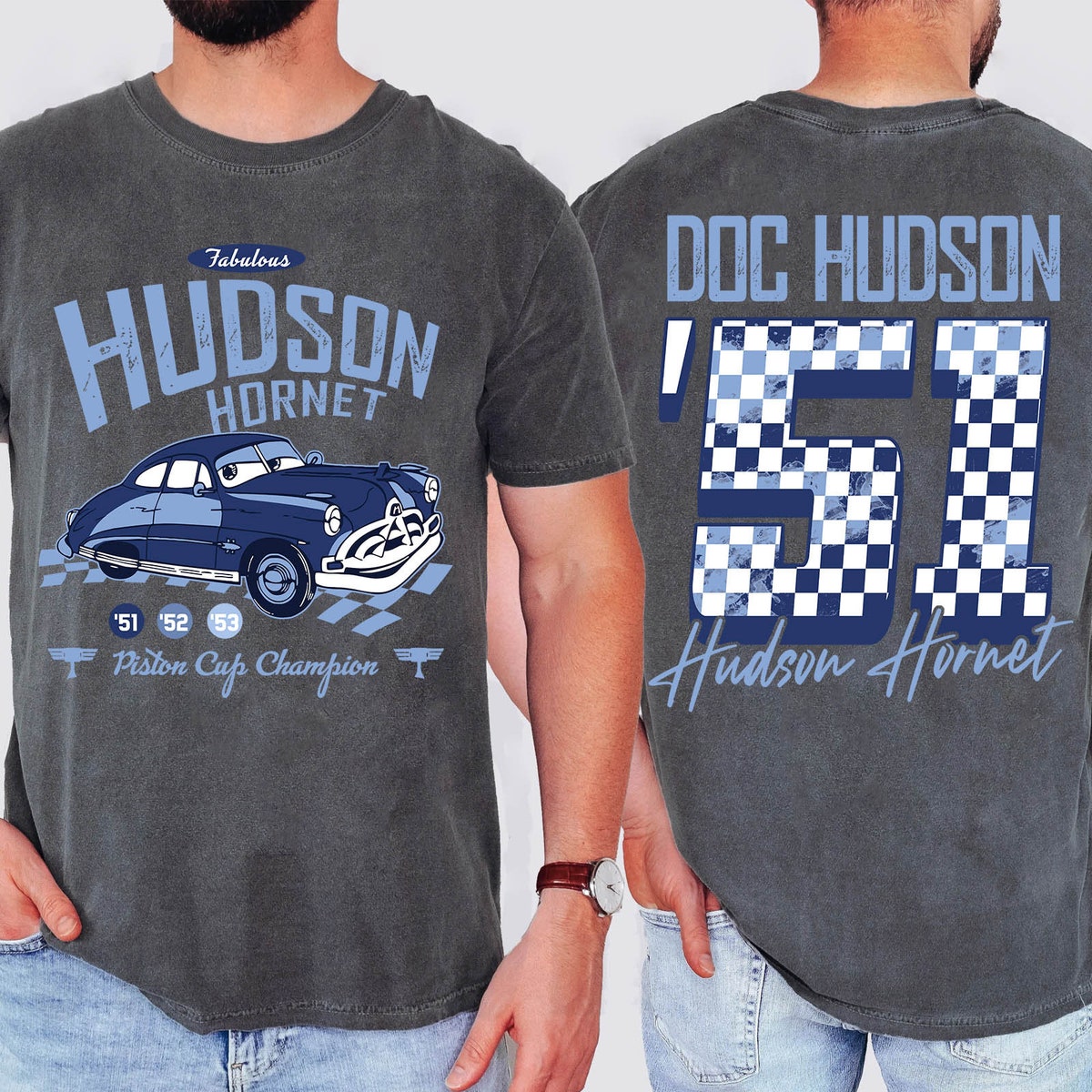 Two Sided Doc Hudson 51 The Fabulous Hudson Hornet Shirt 3 1