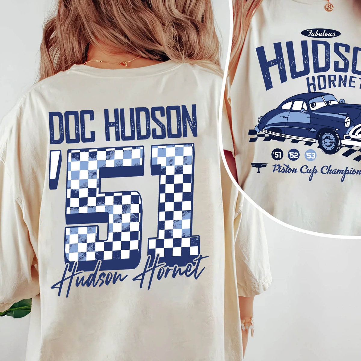 Two Sided Doc Hudson 51 The Fabulous Hudson Hornet Shirt 4 1