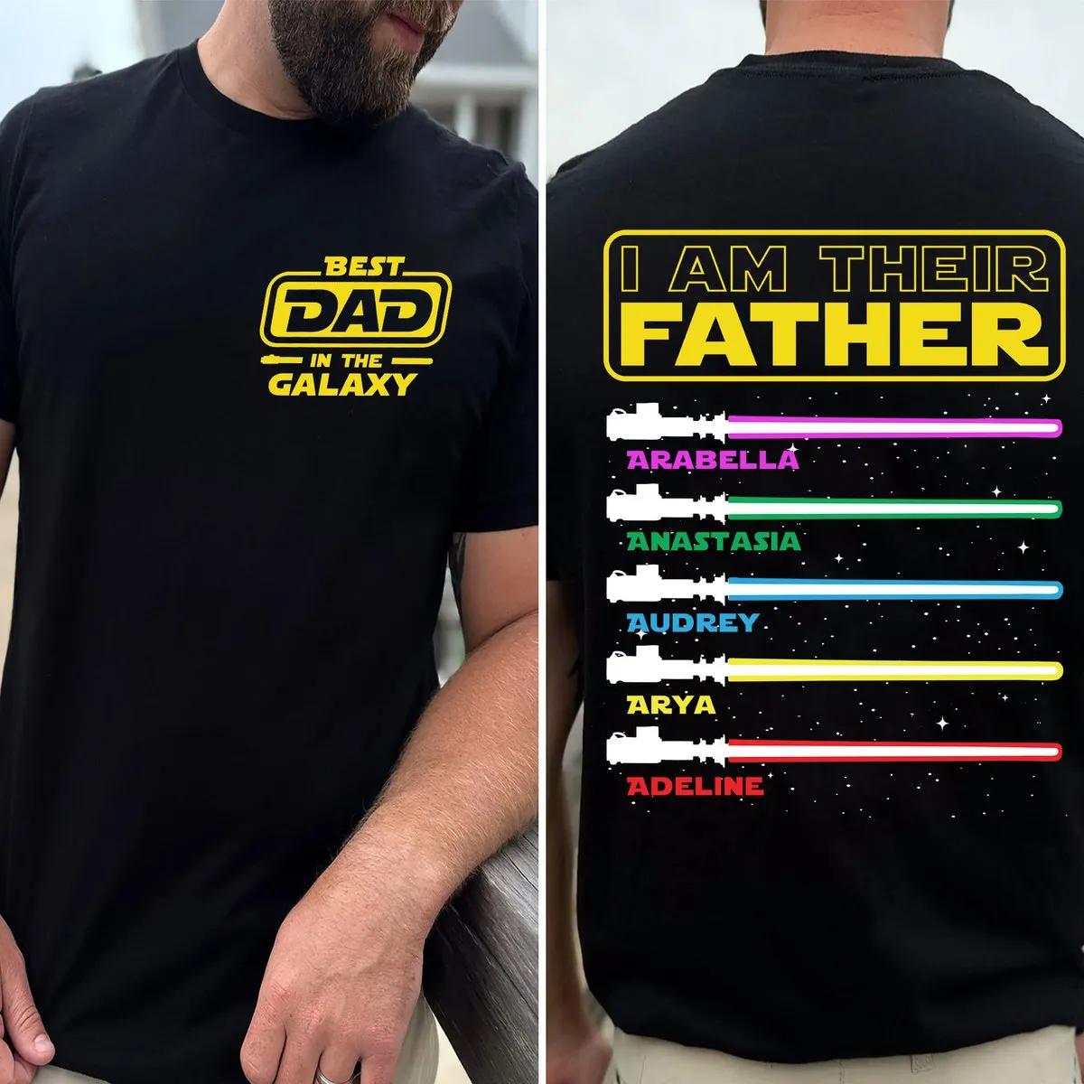 Two Sided I Am Their Father Lightsaber With Custom Kid Name Shirt 1