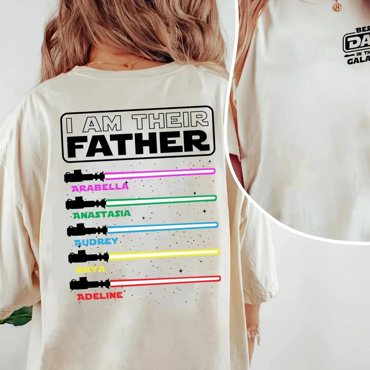 Two Sided I Am Their Father Lightsaber With Custom Kid Name Shirt 2