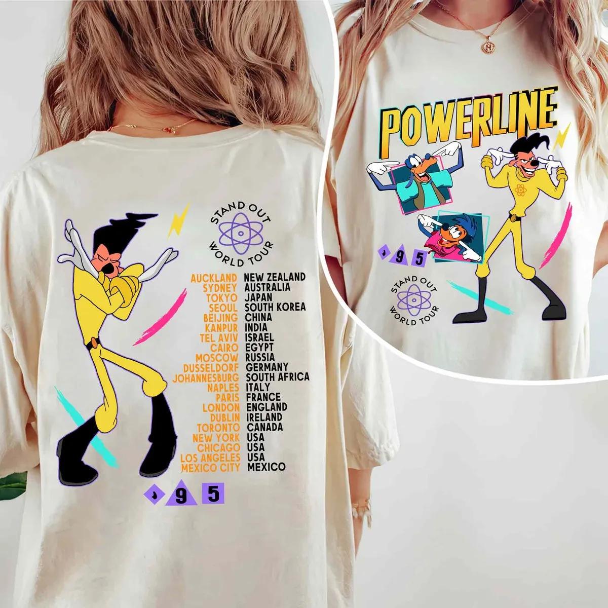 Two Sided Max Goofy Powerline Stand Out World Tour 95 Kid Shirt 2