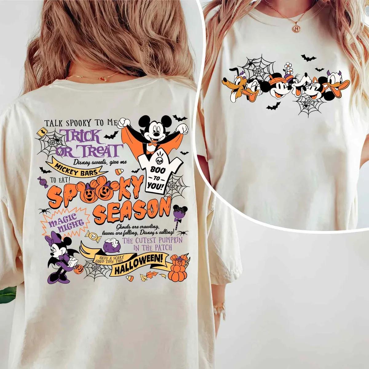 Two Sided Mickey And Friends Halloween Shirt 1