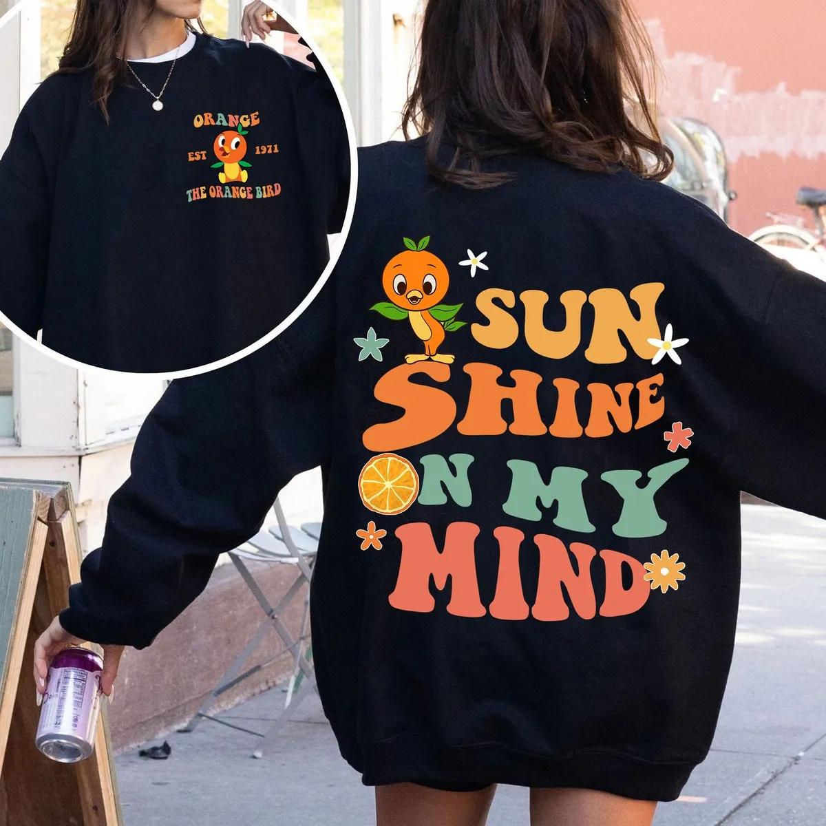 Two Sided Orange Bird Sun Shine On My Mind Shirt 1