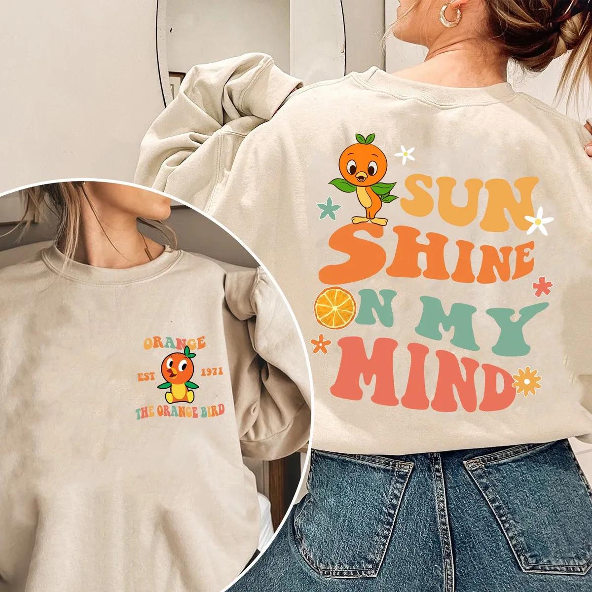 Two Sided Orange Bird Sun Shine On My Mind Shirt 2