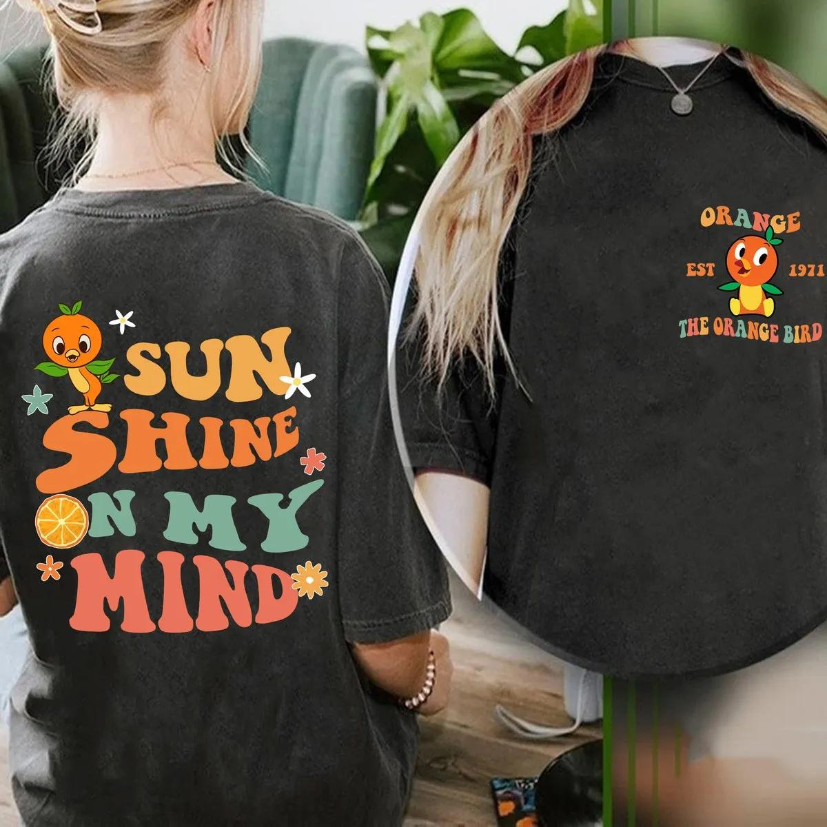 Two Sided Orange Bird Sun Shine On My Mind Shirt 6